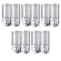 Dispenser Duplo Shampoo Kit 5 uni Alcool Gel Sabonete Liquido Hotel