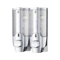 Dispenser Duplo Shampoo Sabonete Liquido Alcool Banheiro Hotel Casa Shopping