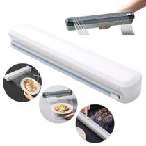 Dispenser e Cortador Suporte para Filme Plástico Papel Alumínio Papel Manteiga Corte Preciso Base Imantada Dispenser e Cortador Suporte para Filme Plástico Papel Alumínio Papel Manteiga Corte Preciso Base Imantada