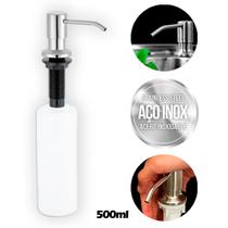 Dispenser e Dosador Inox 304 Polido de Detergente Sabonete Liquido para Bancada Embutir Redondo 500ml - Westing by Bsmix