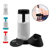 Dispenser farinha goma peneira armazena maquina tapioqueira polvilhador biju tapioca