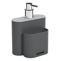 Dispenser Flat Para Detergente e Esponja Kitchen Sink 500ml Cinza Coza Dispenser Flat Para Detergente e Esponja Kitchen Sink 500ml Cinza Coza