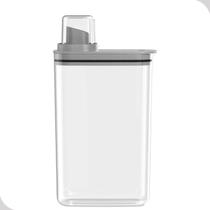 Dispenser Flow 2,3L Transparente com Tampa Medidora Organização e Praticidade Dispenser Flow 2,3L Transparente com Tampa Medidora Organização e Praticidade