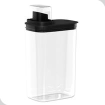 Dispenser Flow 2,3L Transparente com Tampa Medidora Organização e Praticidade Dispenser Flow 2,3L Transparente com Tampa Medidora Organização e Praticidade