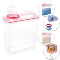 Dispenser Hermético 3 L Trava Dosador Medidor Porta Sabão Pó Liquido Amaciante Lavanderia Dispensa