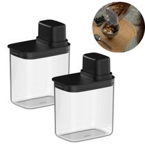 Dispenser Hermético Organizador Cozinha 1,5L Drop OU - Preto Kit c/2 Dispenser Hermético Organizador Cozinha 1,5L Drop OU - Preto Kit c/2