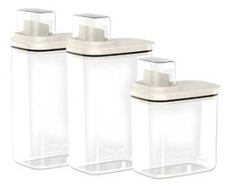 Dispenser Mantimentos, Detergente, Amaciante e Produtos de Limpeza 1,5L 19,5cm 2,3L 23cm OU Dispenser Mantimentos, Detergente, Amaciante e Produtos de Limpeza 1,5L 19,5cm 2,3L 23cm OU