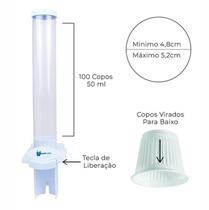 Dispenser Multicopos Poupador De Copo Descartável 50 ml Branco
