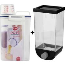 Dispenser Para Cereais 1,5L+ Pote Plástico Armazenador Medid