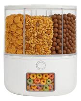 Dispenser Para Cereais Porta Cereal Giratorio 6 Divisorias Branco