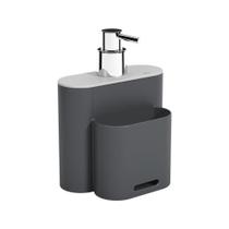 Dispenser Para Detergente Coza Linha Flat 500ml Cores Cinza Frio E Cinza Grafite