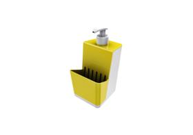 Dispenser Para Detergente De Pia 500Ml Branco Com Amarelo