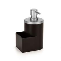 Dispenser para Detergente e Bucha 600ml Preto e cromo fosco Dispenser para Detergente e Bucha 600ml Preto e cromo fosco