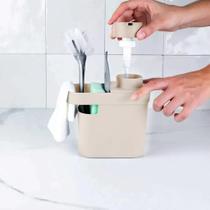 Dispenser para Detergente e Organizador de Pia Trium 650ml Bege DT550BGF - Ou Dispenser para Detergente e Organizador de Pia Trium 650ml Bege DT550BGF - Ou