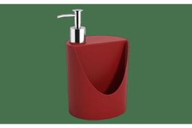 Dispenser para Detergente Líquido e Esponja Basic 600 ml Vermelho Bold Coza