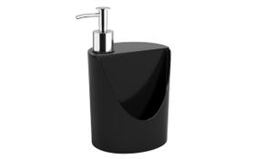 Dispenser para Detergente Líquido e Esponja Coza Basic 600 ml - 12 x 10,5 x 18 cm Preto