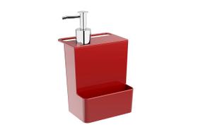 Dispenser para Detergente Multi Glass Poliestireno Vermelho 12x10,6x20,8cm 600ml - Coza