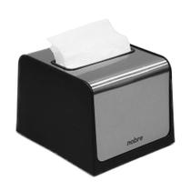 Dispenser para Guardanapo Interfolhado Select Plástico com Frente Inox Escovado Preto Nobre