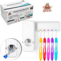 Dispenser para pasta de dente + porta escova dental de parede de plastico na caixa - BONS CHEFF