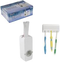 Dispenser para pasta de dente +porta escova dental de parede