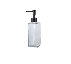 Dispenser para Sabonete Liquido em Vidro/Plástico Preto 350ml 5,8x5,8x14,7cm - Dolce Home