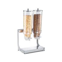 Dispenser Porta Alimentos Cerais Inox Policarbonato Duplo Dispenser Porta Alimentos Cerais Inox Policarbonato Duplo
