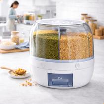 Dispenser Porta Cereais Redondo Giratório 360 Alimento Grãos