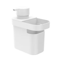 Dispenser Porta Detergente 650ml Com Compartimento Para Esponja Organizador Para Pia Lavabo Banheiro