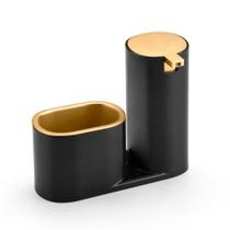 Dispenser porta Detergente e Bucha Conceito Preto e Dourado