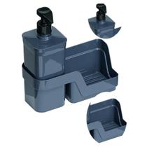 Dispenser Porta Detergente e Esponja Flat 500ML Cor Chumbo Dispenser Porta Detergente e Esponja Flat 500ML Cor Chumbo