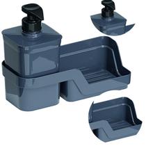 Dispenser Porta Detergente e Esponja Flat 500ML Cor Chumbo