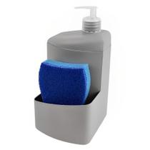 Dispenser Porta Detergente Esponja 700ml Organizador Pia Cozinha Cinza - 1111.1-26 Utility