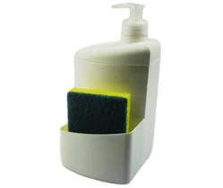 Dispenser Porta Detergente Esponja 700ml Organizdor Pia Cozinha Branco - 1111.1 Utility