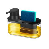 Dispenser Porta Detergente Esponja Bucha Pia C/ Bico Preto