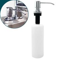 Dispenser porta detergente inox 304 500ml de embutir oculto brilhoso para sabonete liquido para bancadas de marmore granito e cuba de inox