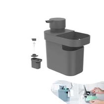 Dispenser Porta Detergente Líquido 650ml Esponja Organizador Pia Cozinha Trium - CH DT 550 Ou
