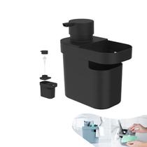 Dispenser Porta Detergente Líquido 650ml Esponja Organizador Pia Cozinha Trium - PT DT 550 Ou