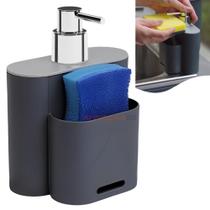 Dispenser Porta Detergente Líquido Esponja Organizador Cozinha Flat - 17002 Coza