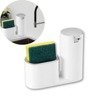 Dispenser Porta Detergente Moderno Com Suporte para Bucha Removível Linha Premium