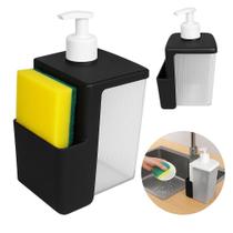 Dispenser Porta Detergente Para Sabão Líquido e Esponja Bucha 500ml Com Pump Branco