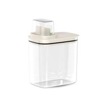 Dispenser Porta Sabão 1,5L Branco Fechado com Copo Dosador Organizador Lavanderia Flow Dispenser Porta Sabão 1,5L Branco Fechado com Copo Dosador Organizador Lavanderia Flow
