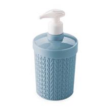 Dispenser porta sabonete líquido suporte organizador pia banheiro lavabo plástico trama azul - Plasútil