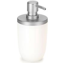 Dispenser Porta Sabonete Saboneteira Líquido Detergente 500ml Premium Banheira Lavabo Prata/Branco Arthi Dispenser Porta Sabonete Saboneteira Líquido Detergente 500ml Premium Banheira Lavabo Prata/Branco Arthi