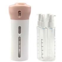 Dispenser Portátil De Viagem 4 Em 1 Shampoo E Creme Rosa Dispenser Portátil De Viagem 4 Em 1 Shampoo E Creme Rosa
