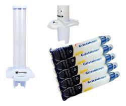 Dispenser Poupa Copo + 500 Copos Descartáveis 180ml Cristal