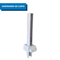 Dispenser Poupador de Copos Descartáveis Multicopo Branco Suporte Automático Para Agua Botão Plástico