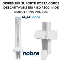 Dispenser Poupador de Copos Descartáveis para Agua Multicopo Branco Suporte Automático
