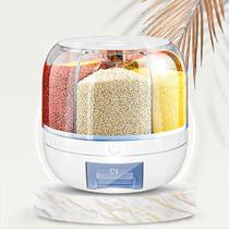 Dispenser Recipiente Pote de Armazenamento de Grãos Giratório C/ 6 Divisórias Dispenser Recipiente Pote de Armazenamento de Grãos Giratório C/ 6 Divisórias