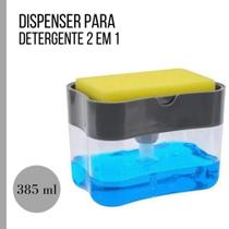 Dispenser Sabão 2x1 Detergente Suporte Porta Bucha Esponja