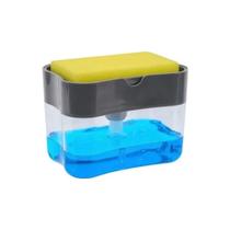 Dispenser Sabão Detergente Mais Esponja Acrílico Cozinha Limpeza Aço Inox 042 Dispenser Sabão Detergente Mais Esponja Acrílico Cozinha Limpeza Aço Inox 042